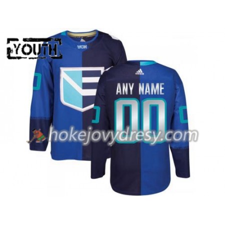 Dětské Hokejový Dres Evropy Personalizované Světový pohár v ledním hokeji 2016 Modrá Premier